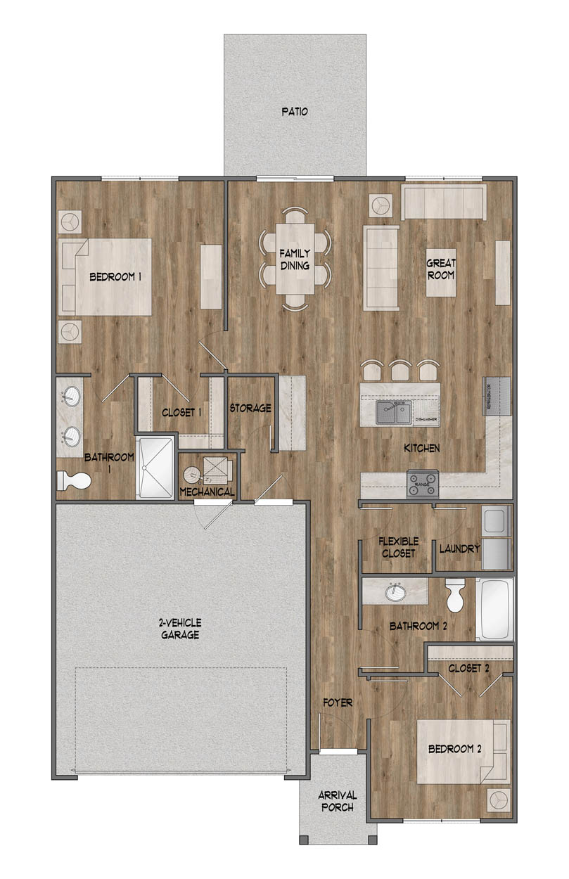 Eagleview floor plan rendering